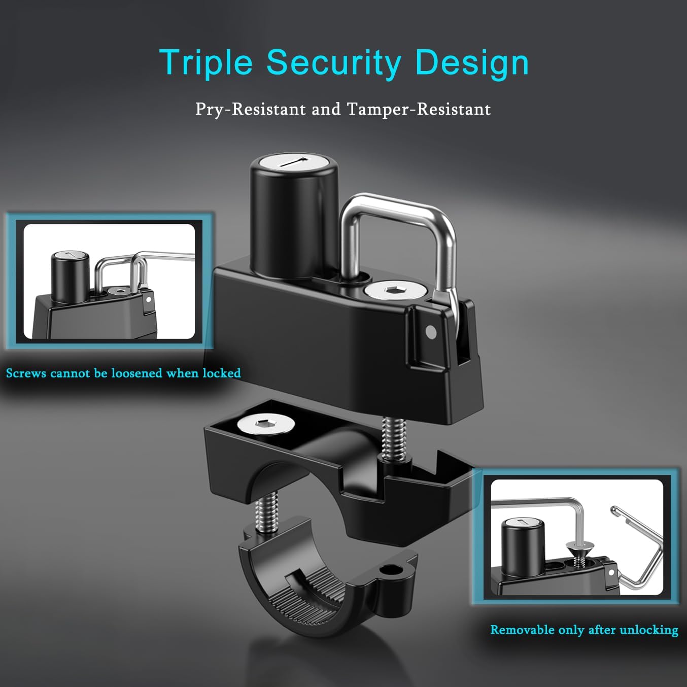 Motorcycle Helmet Lock for HJC CS-R3 Pro 2018 2019 2020, Helmet Holder Hook with 2 Keys, Helps Secure Your Gear, Easy to Install
