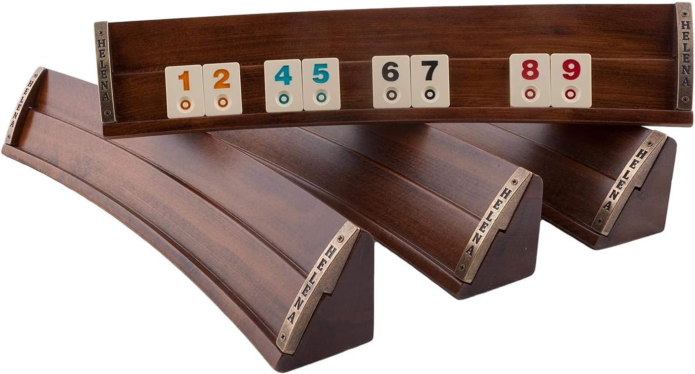 Wooden Oval Rummy Board Game Set – Classic Rummikub Style Tile Game for Adults & Families