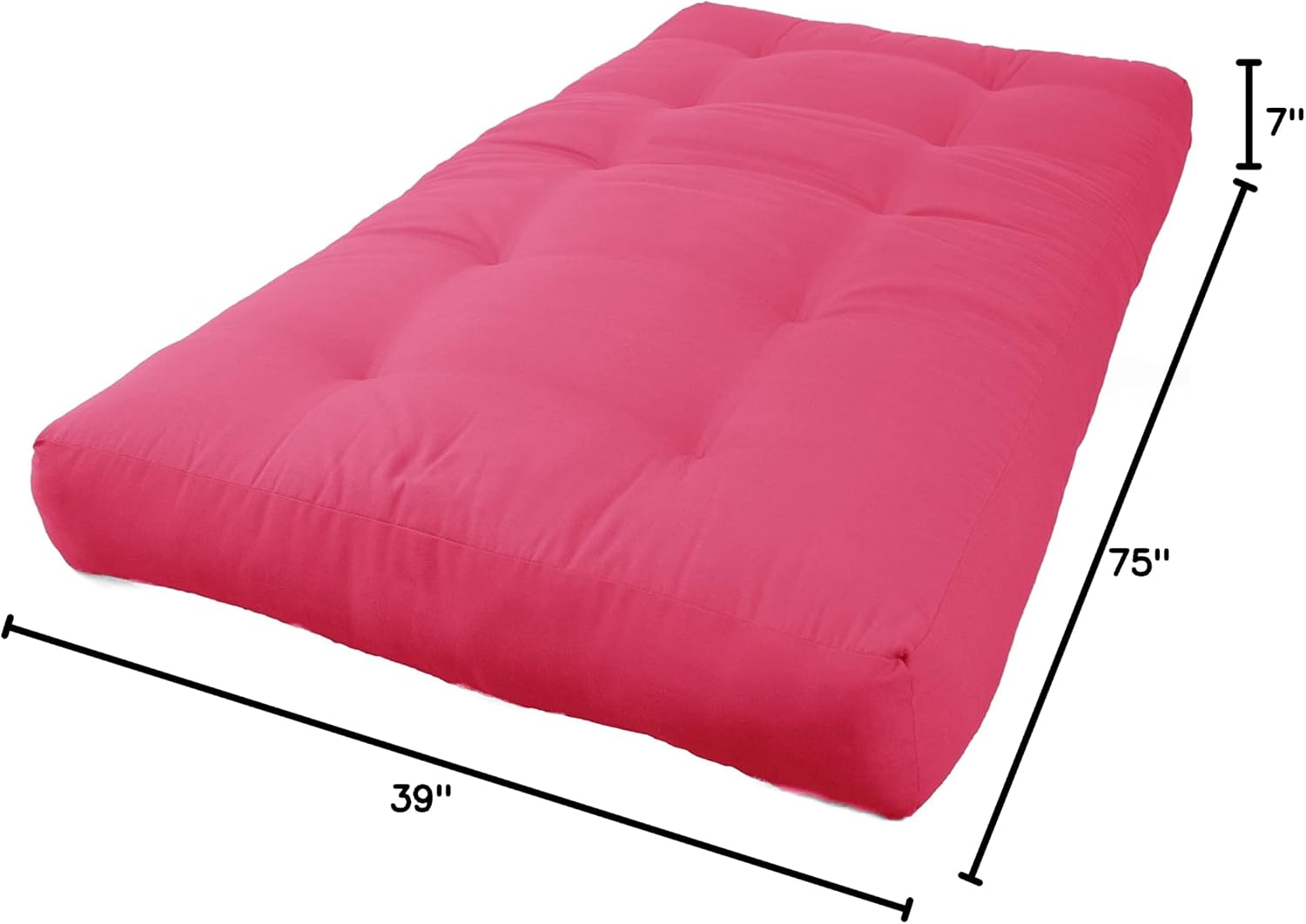 Blazing Needles Renewal 7" Twill Futon Mattress, Full, Aqua Blue