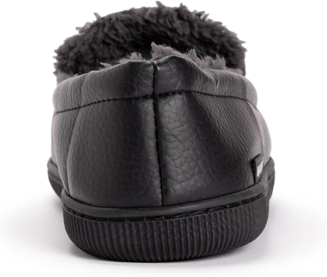 Muk Luks Men's Moccasin-Black Slip-On Loafer