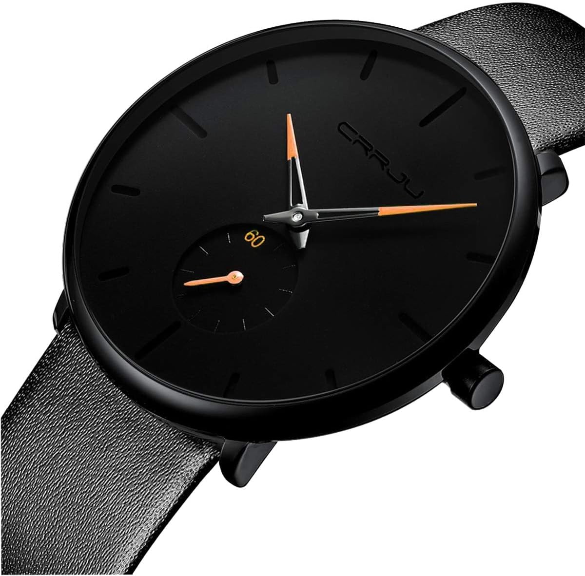 Mens Watches Ultra-Thin Minimalist Waterproof-Fashion Wrist Watch for Men Unisex Dress with Leather Band