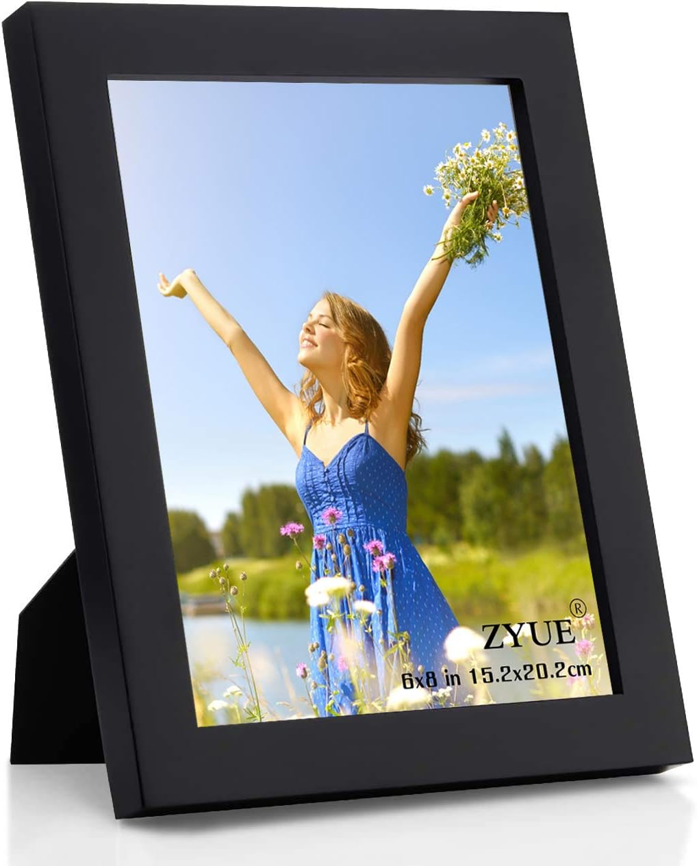 6x8 inch Picture Frame Made of 100% Solid Wood and High Definition PlexiGlass Display Pictures for Table Top Display and Wall Mounting Photo Frame