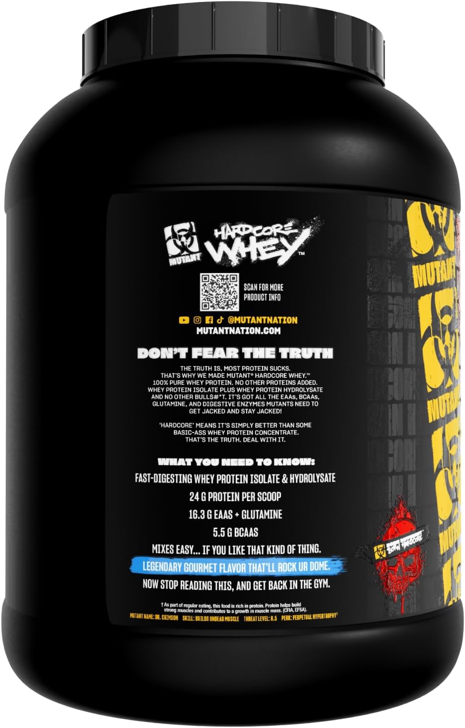 Mutant Hardcore WHEY, 100% Whey Protein Isolate, Vanilla Ice Cream, 5 lb