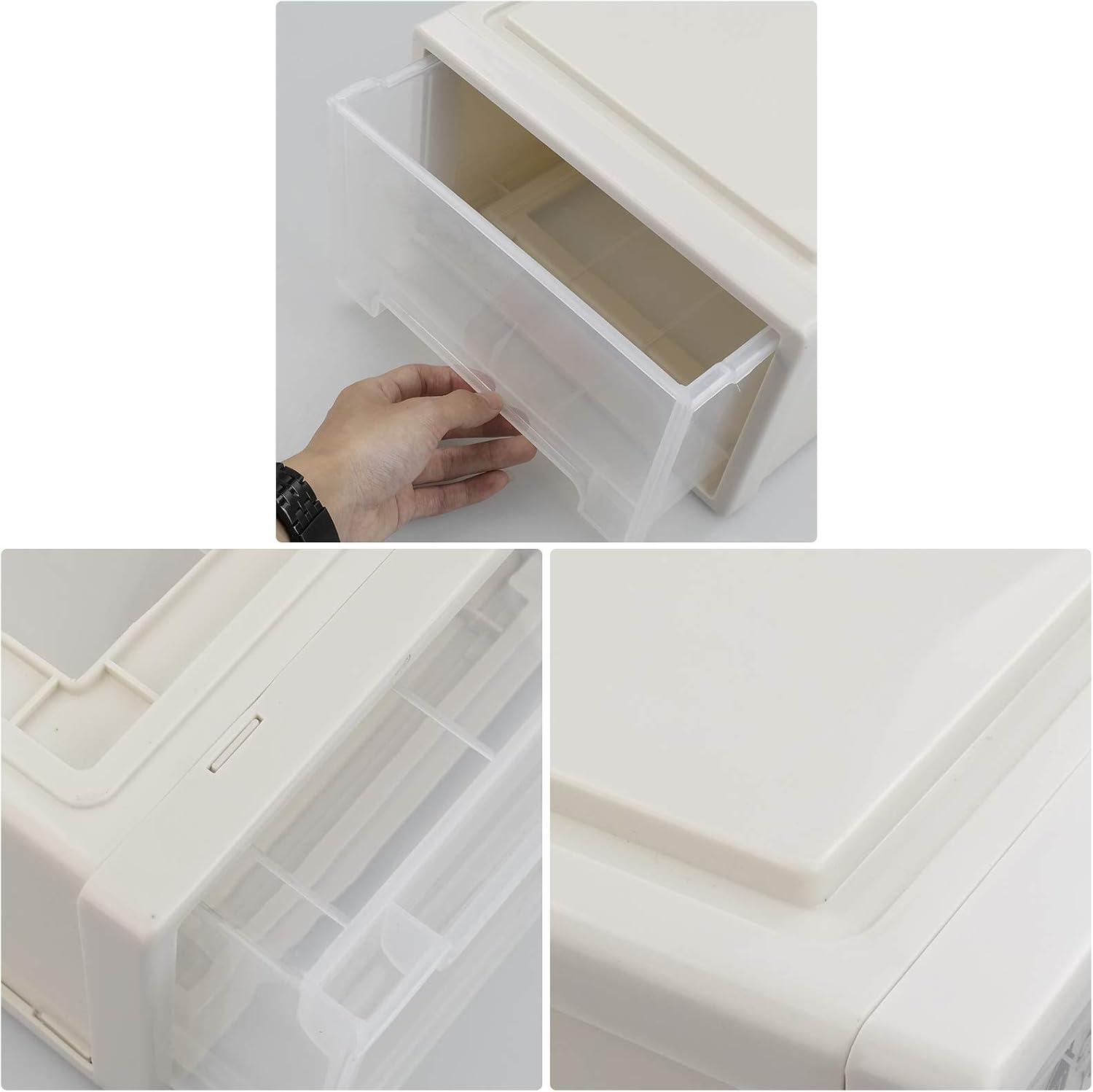 6 Quart Plastic Chest of Drawers, Desktop Office Organizer, 3 Pack