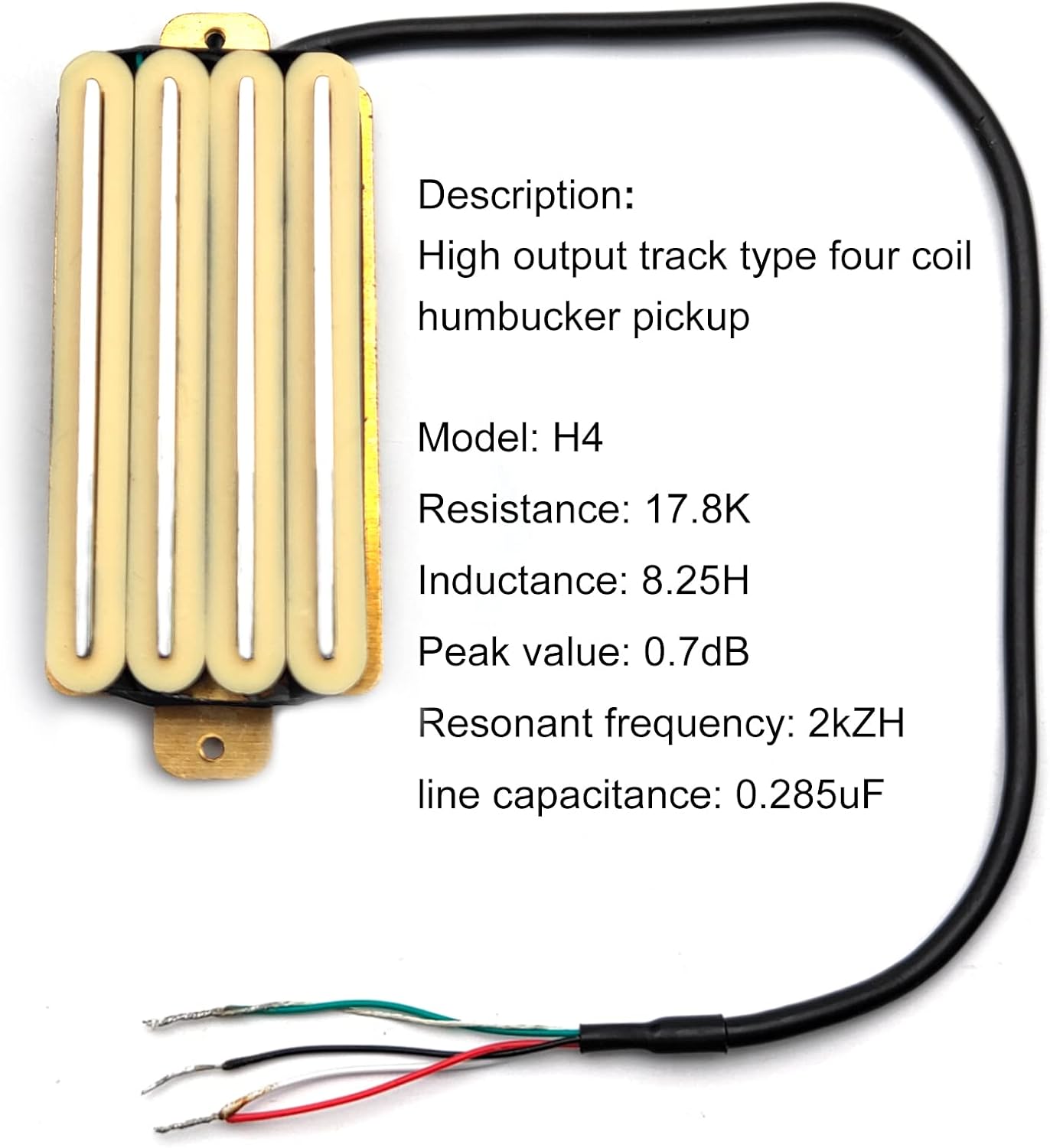 SAPHUE 2-Dual Blade Electric Guitar High Output Track Type Four Coil Humbucker Pickup Black