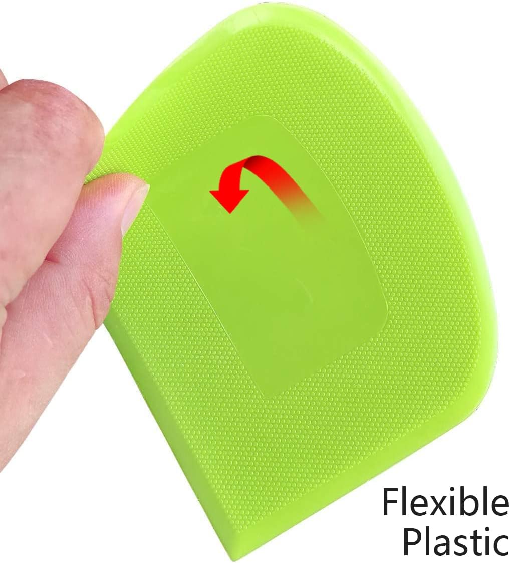 ALLTOP Bowl Spatula & Bench Scraper, Flexible Plastic Multipurpose Kitchen Pastry Cutter Tool