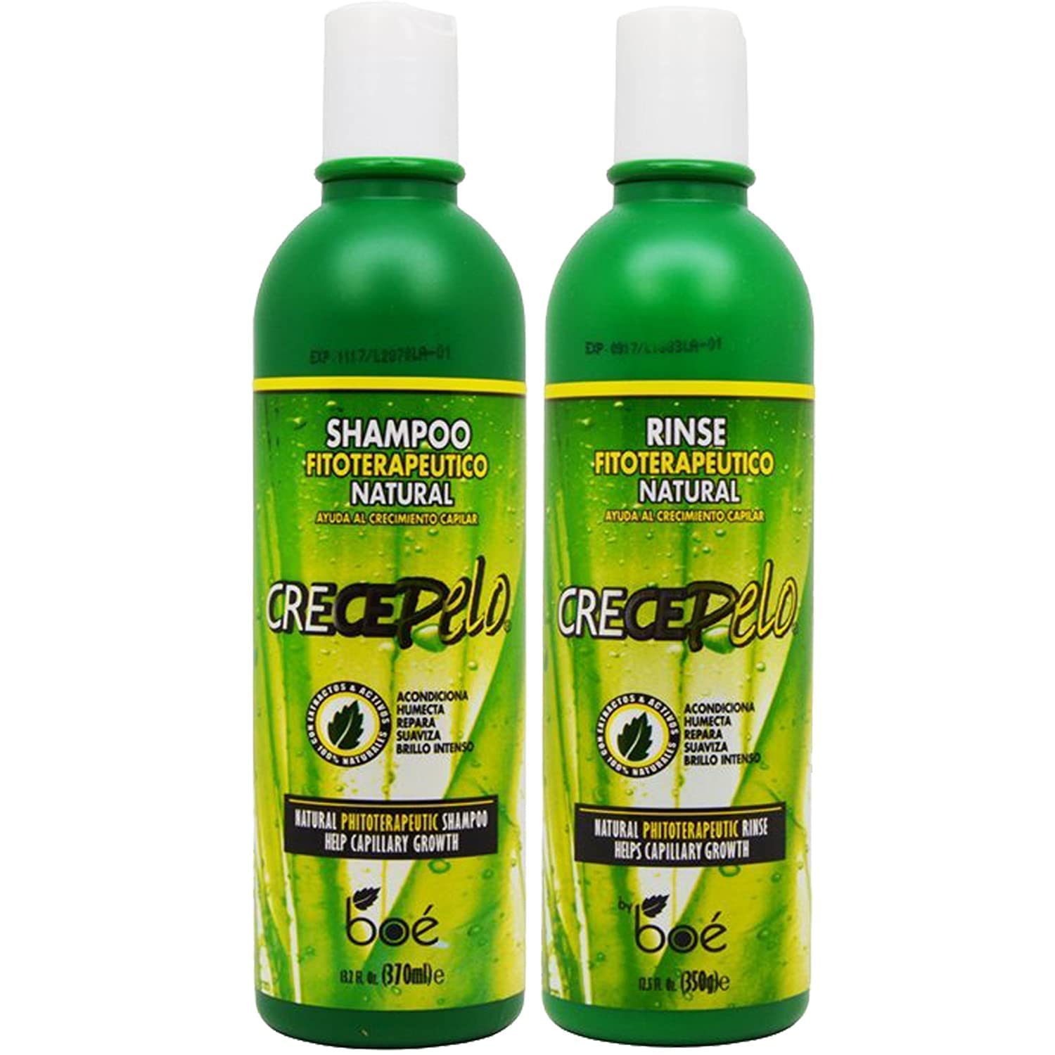 Crece Pelo Natural Hair Growth Duo – Phytotherapeutic Shampoo & Rinse Combo Set – Boosts Growth