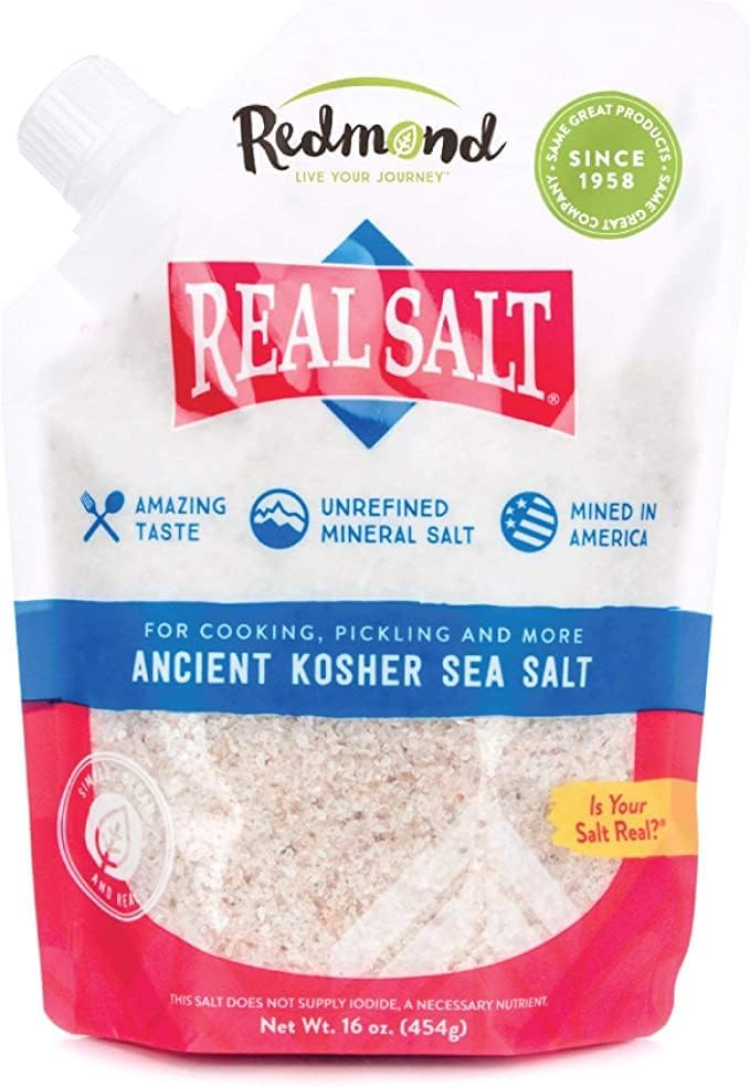 REDMOND Real Sea Salt - Natural Unrefined Gluten Free Fine, 26 Ounce Pouch (1 Pack)
