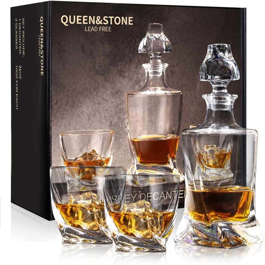 Square 25oz Whiskey Decanter with Glass Stopper