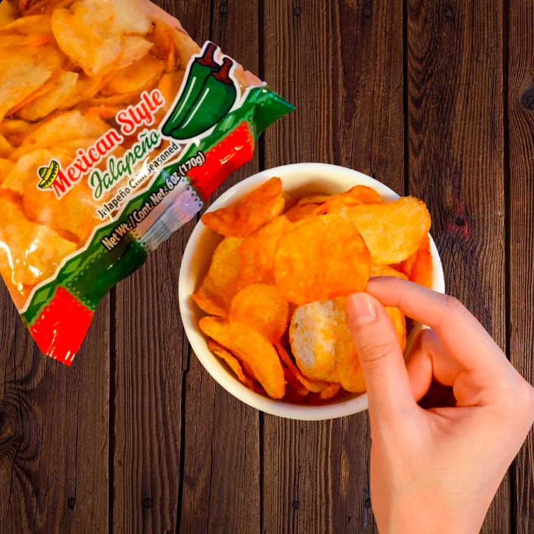WINNUTS Jalapeño Chips Kettle Cooked (3 Pack, 5.6 oz Each) | Authentic Mexican Style Spicy Potatoes Chips | Homestyle "Papa Casera" for Parties