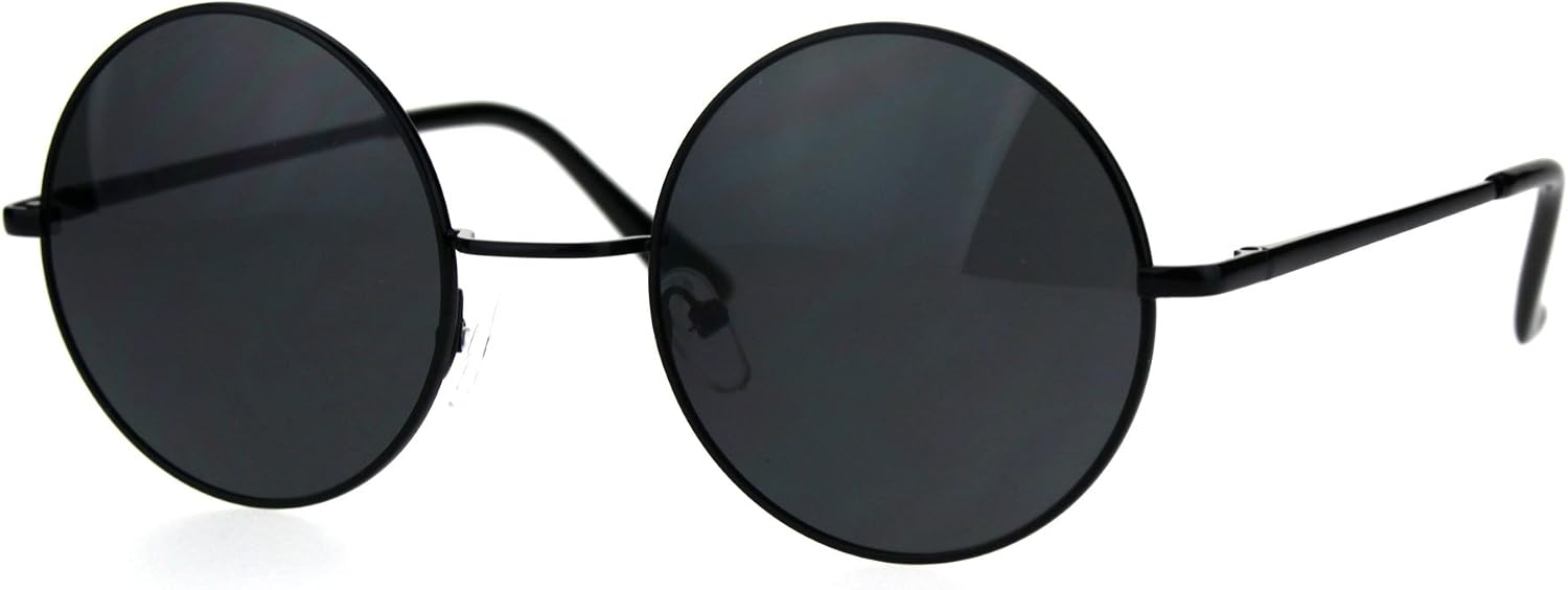 SA106 Reflective Color Mirrored Hippie Groove Round Circle Lens Retro Sunglasses