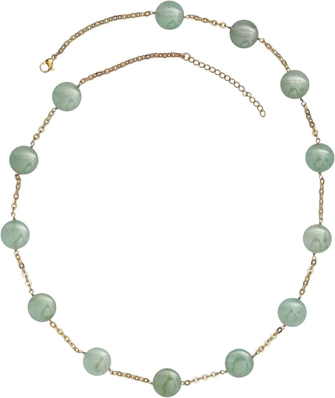 Beaded Necklace 24-26 Inches in ION Plated Gold Stainless Steel
