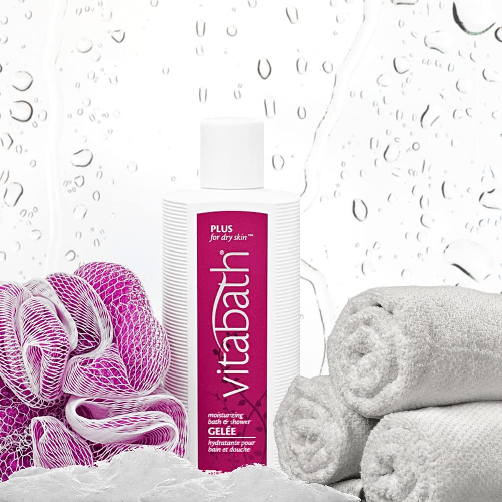 Vitabath Plus For Dry Skin Moisturizing Bath & Shower Gel Wash Nourishing Replenishing Oils Deeply Hydrate & Soothe Dryness - Body Cleanser Skin