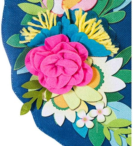 Evergreen Flag Flower Wreath Garden Burlap Flag | Spring Floral Garden Flags 12x18 double sided | Small House Flags For Outside | Welcome Spring