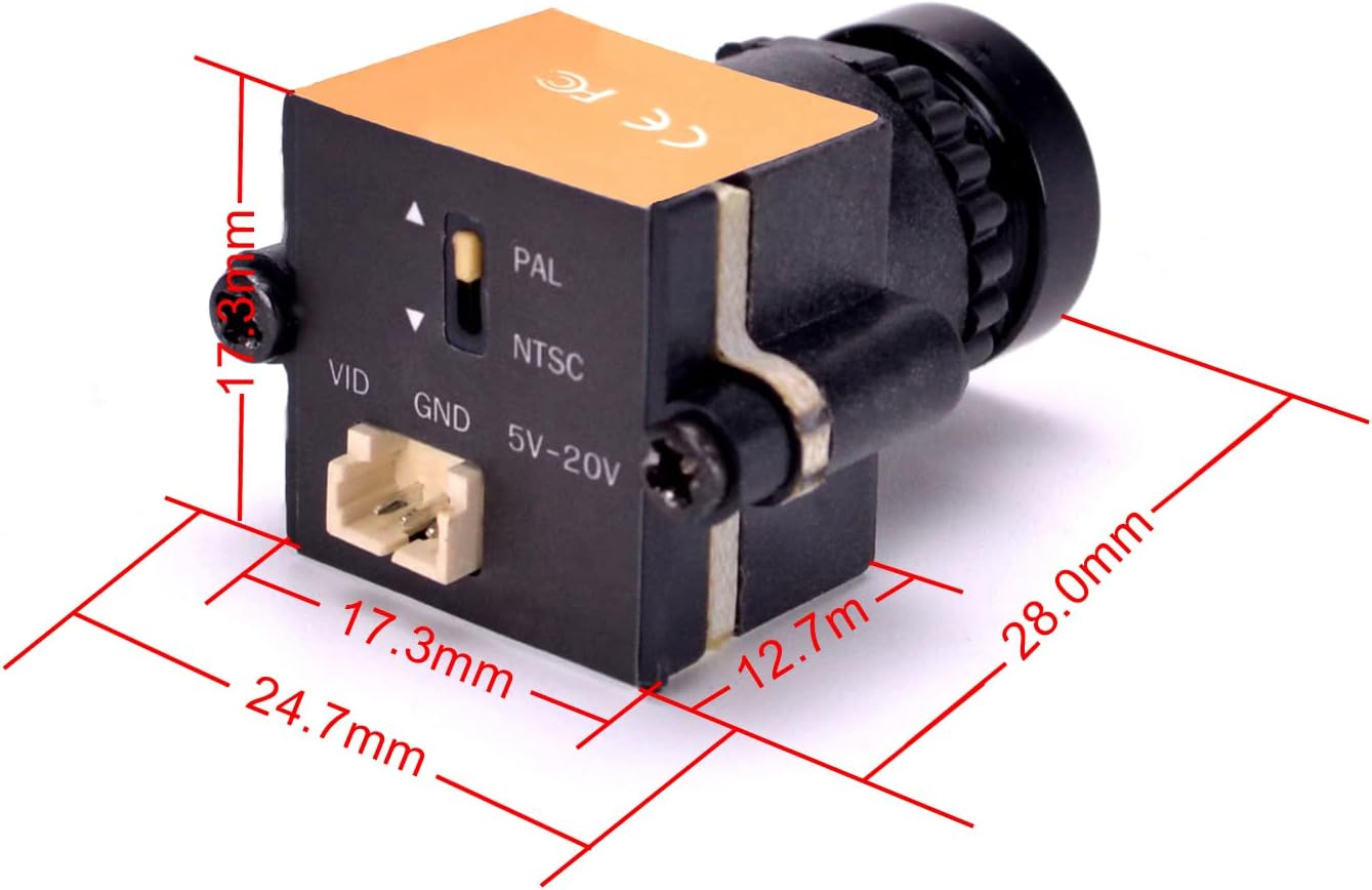Readytosky Mini 1000TVL FPV Camera 1/3 CCD 110 Degree 2.8mm Lens | NTSC PAL Switchable Camera for FPV Drones DIY Parts