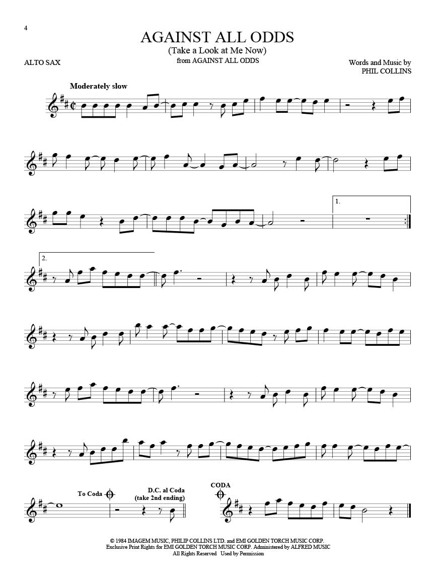 101 Movie Hits for Alto Saxophone | 101 Film Favorites Including Beauty and the Beast, Eye of the Tiger