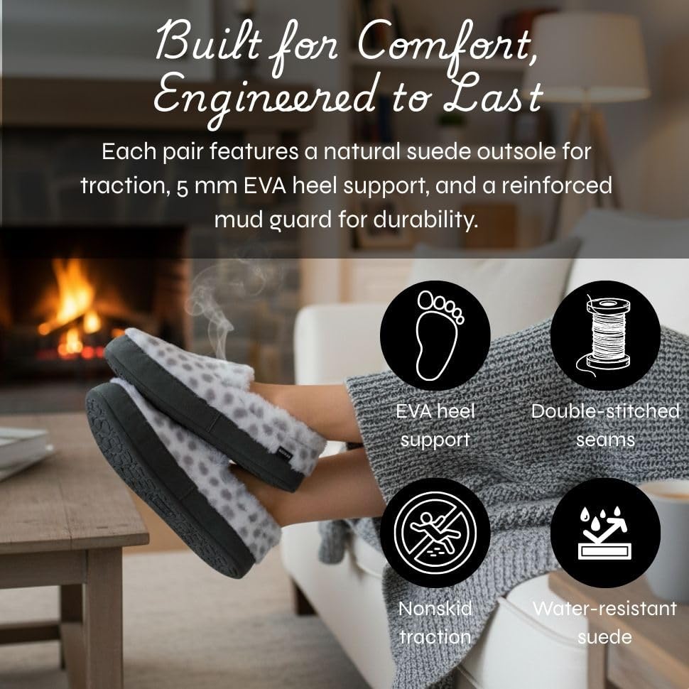 Men Perfect Mocs Fleece House Slippers Moccasin-Style Suede Sole