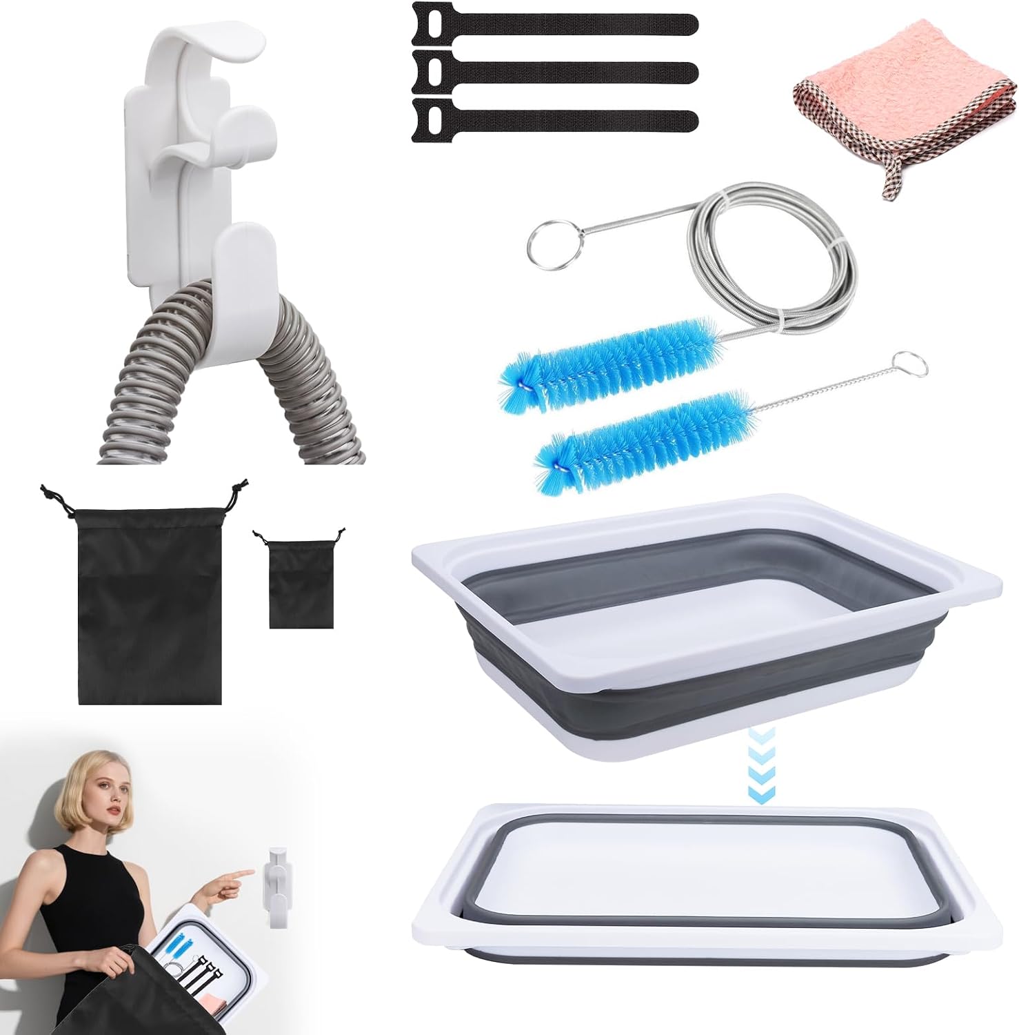 Upgraded CPAP Cleaning Kit, 7 ft Tube CPAP Cleaner Brushes for 15mm, 20mm and 22mm Hoses, CPAP Cleaning Supplies for Hose and Mask