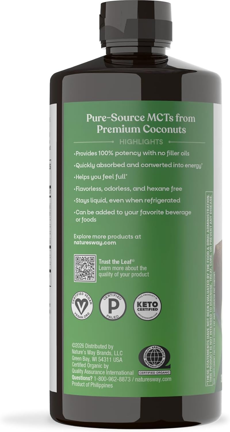 Nature's Way Organic MCT Oil, Brain and Body Fuel*, Keto & Paleo
