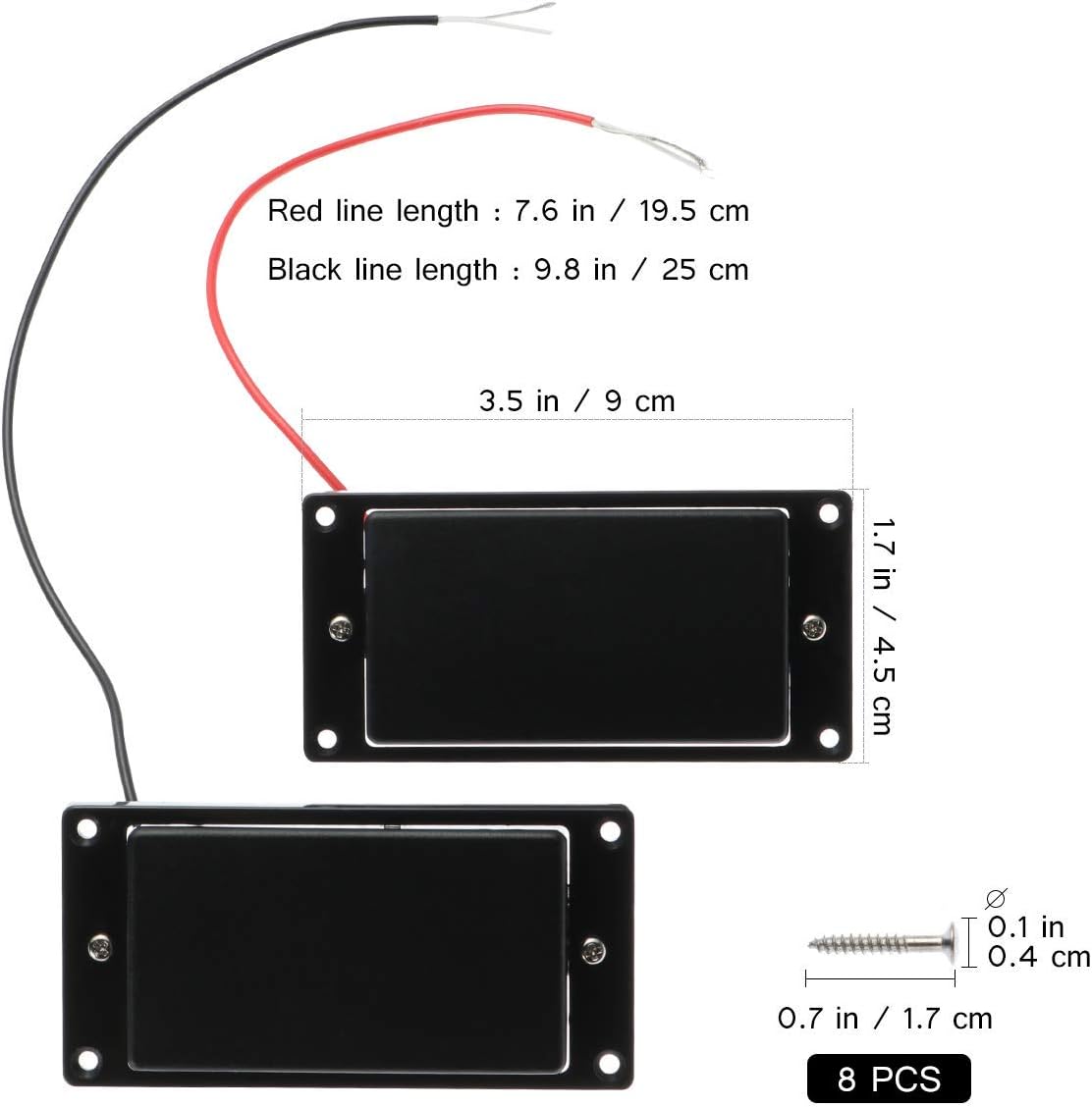 Foxnovo Professional Sealed Humbucker Pickups Set for Gibson Epiphone Les Paul Guitars (Black)