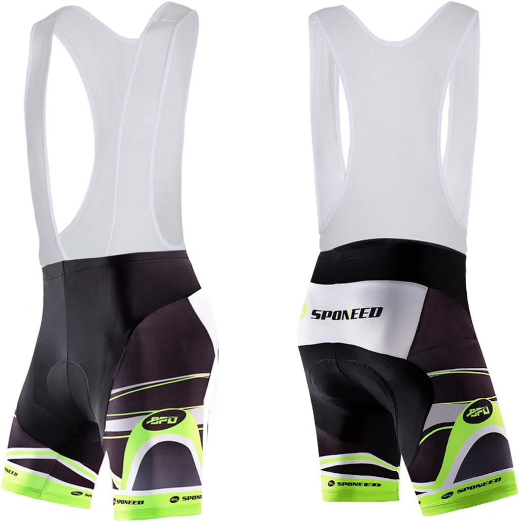 sponeed Men's Cycling Jersey and Bib Short Suit Bicycle Wear Padded Bike Tights