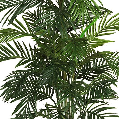 Nearly Natural 56 in Artificial Areca Palm Tree with Basket Floor Plant | Thirty-Two Lifelike Leaves, Wicker Basket Included