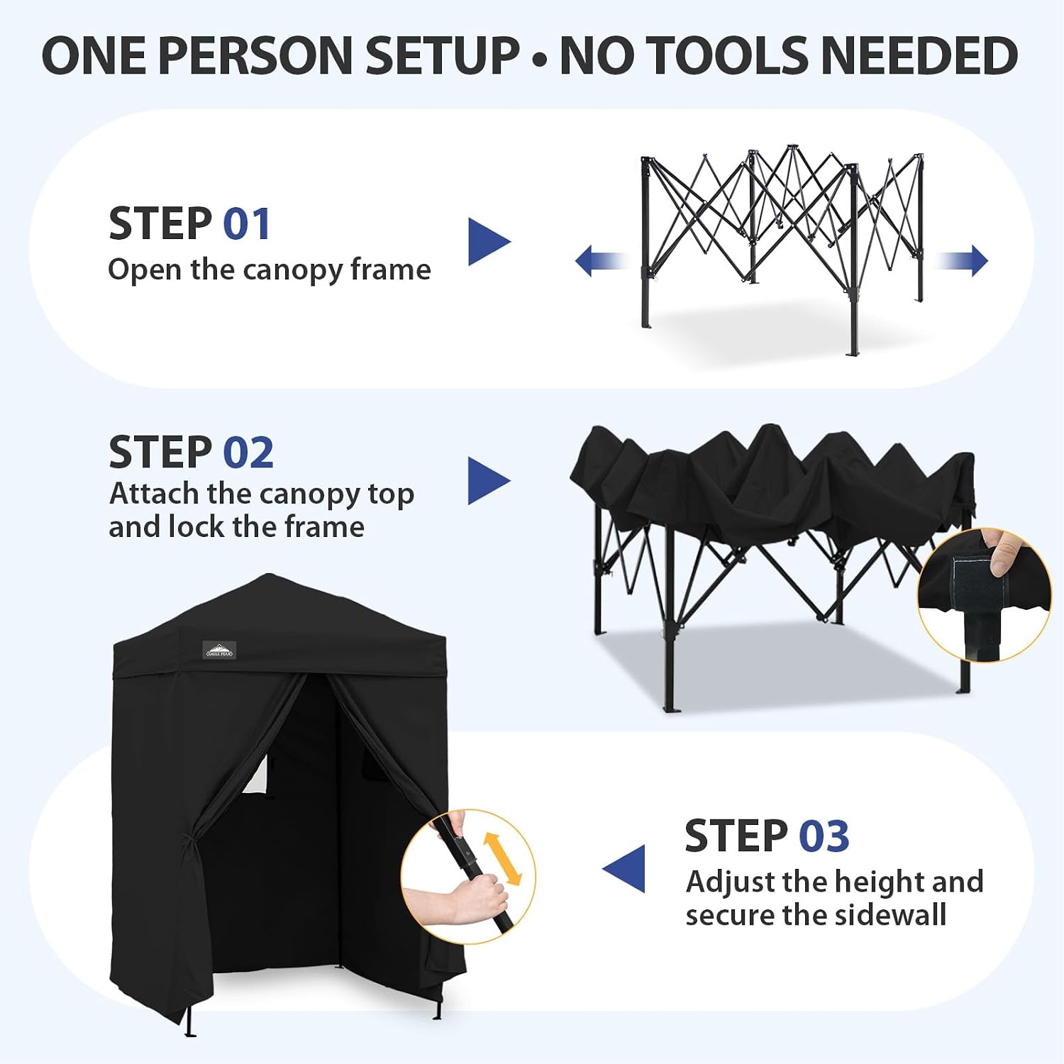 EAGLE PEAK 4x4 Pop Up Changing Tent, Outdoor Changing Room, Gray/White