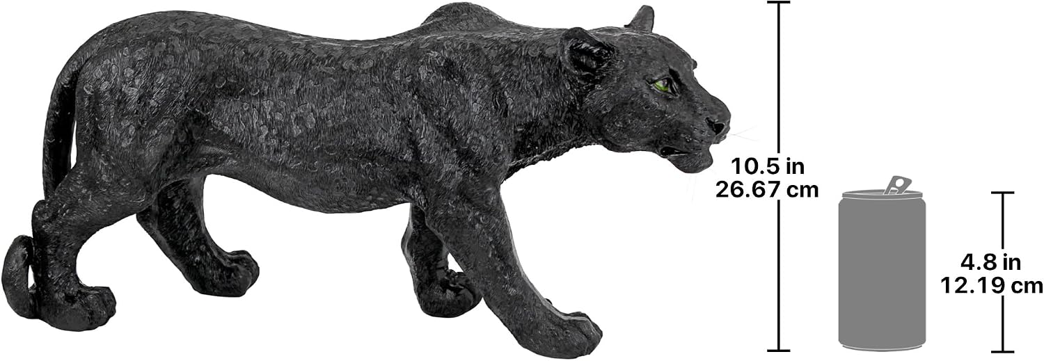Design Toscano Shadowed Predator Black Panther Garden Statue, Medium 26 Inch, Polyresin, Black