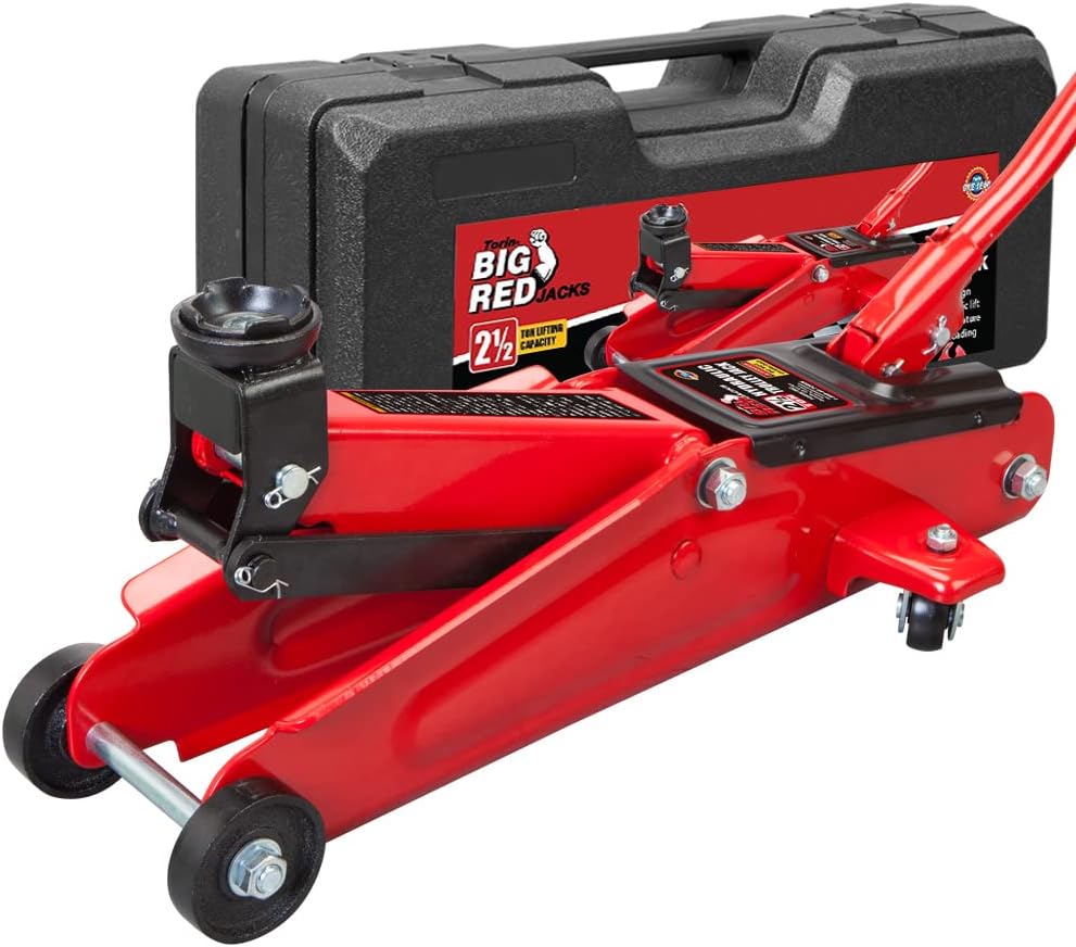 BIG RED AT84007R Torin Hydraulic Low Profile Service/Floor Jack with Dual Piston Quick Lift Pump, 4 Ton (8,000 lb) Capacity, Red