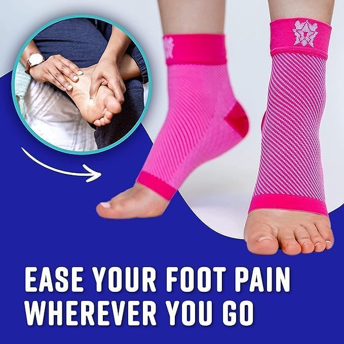 Compression Socks for Plantar Fasciitis & Achilles Tendonitis Relief – Pair of Ankle Compression Sleeves for Foot Swelling, Heel Spurs, Pain & Fatigue – Comfortable Arch Support Brace for Daily Use (Black, Medium)