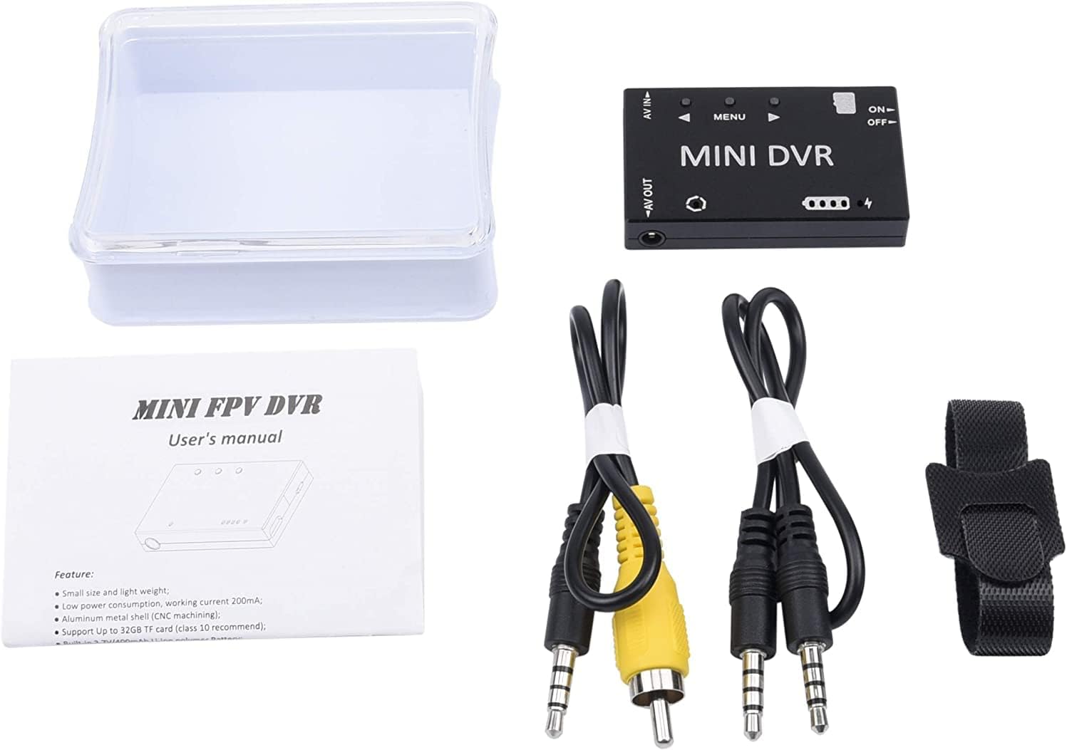 Mini FPV DVR Digital Video Recorder, 720P HD, NTSC/PAL, 32GB TF-Card Support, Built-in Battery, 3.5mm AV Interface