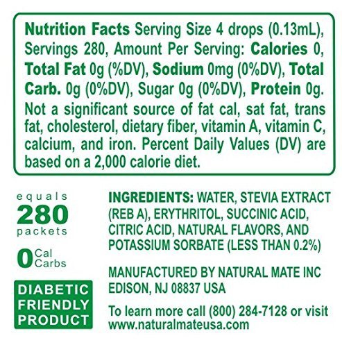 Stevia Concentrated Liquid Sweetener (Optimized with Erythritol) 1.33 FL OZ (37 mL) – 2 Pack