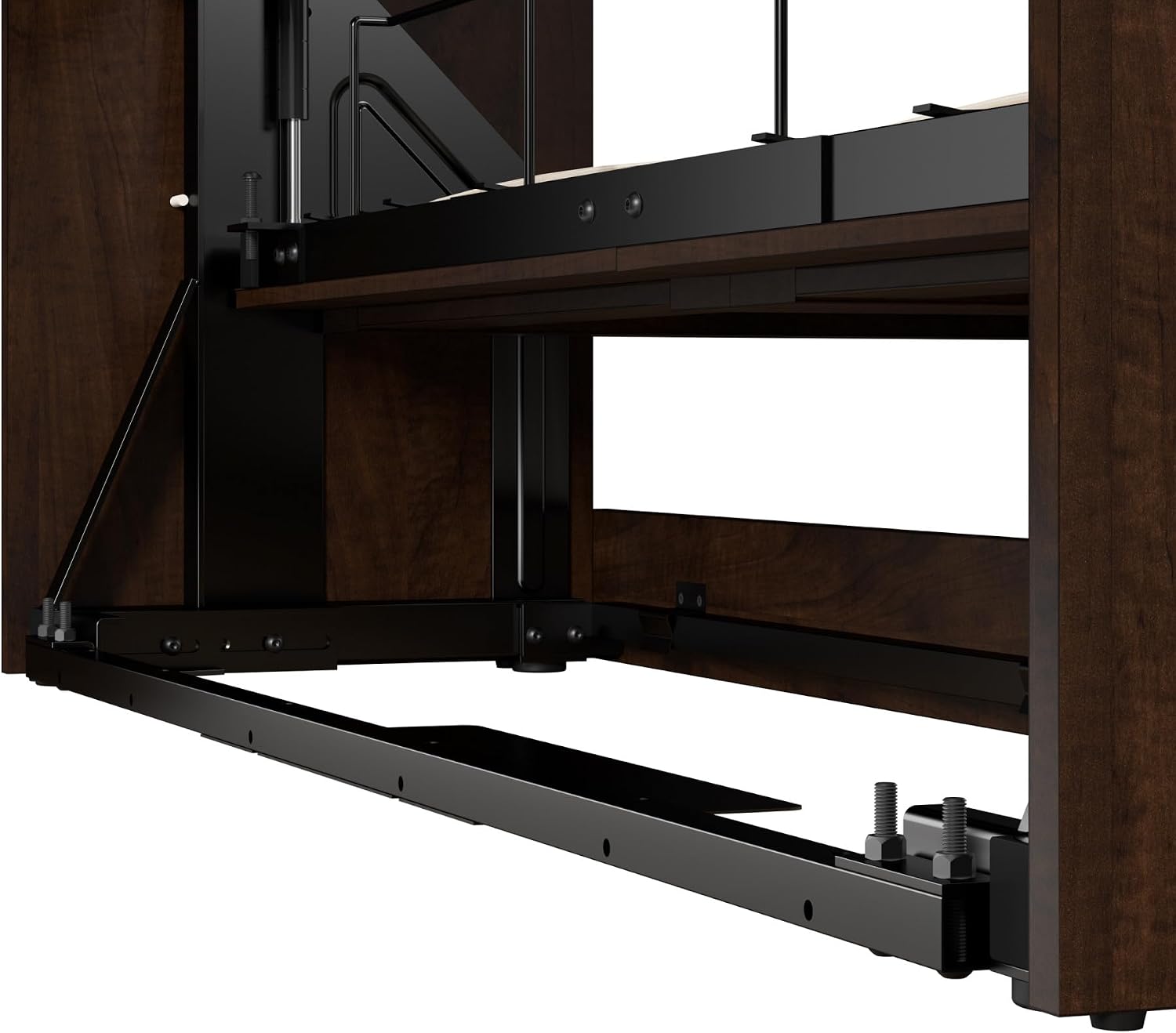 Bestar Pur Full Murphy Bed and 2 Shelving Units with Drawers, 109-inch Space-Saving Sleeping Arrangement in White | 2 Shelving Units with Drawers; supports up to 1000 lb; min. ceiling height 86.4 in.; dual piston mechanism; 10-year warranty