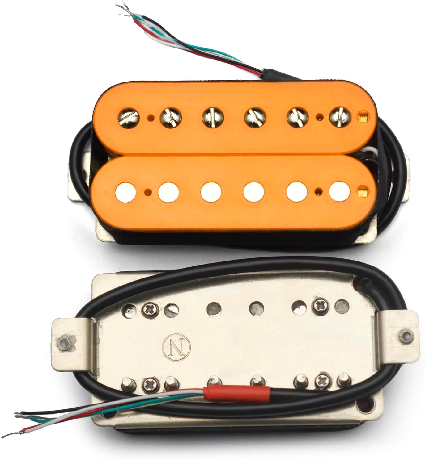 SAPHUE Alnico 5 Humbucker Pickup Double Coil Electric Guitar Pickups Set with Neck and Bridge with Prewired and Screws Parts Accessories Kit Black