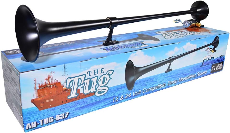 HornBlasters Tug 37 12/24 Volt Air Horn Only - Big Tugboat Sound