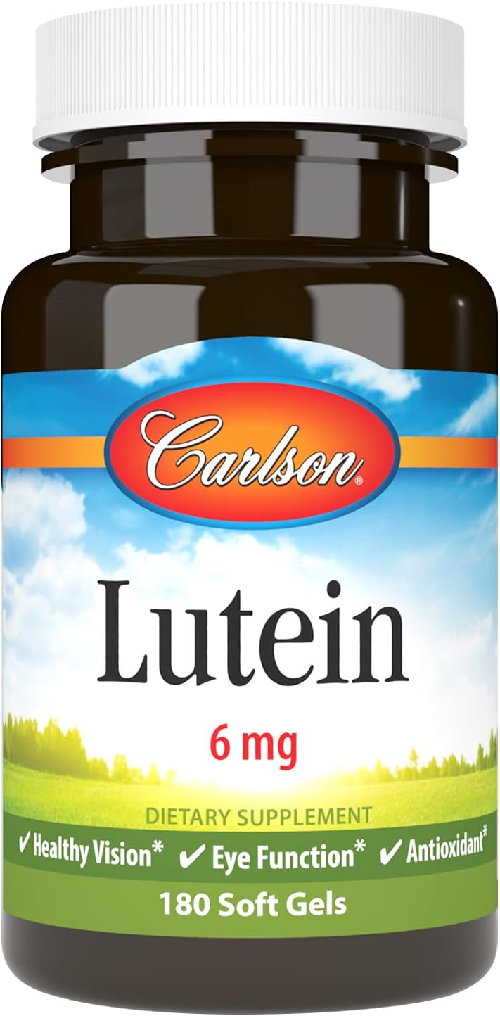 Carlson Lutein, 6 mg, + Zeaxanthin, Made with Lutemax 2020, 60 Softgels | Healthy Vision; Eye Function