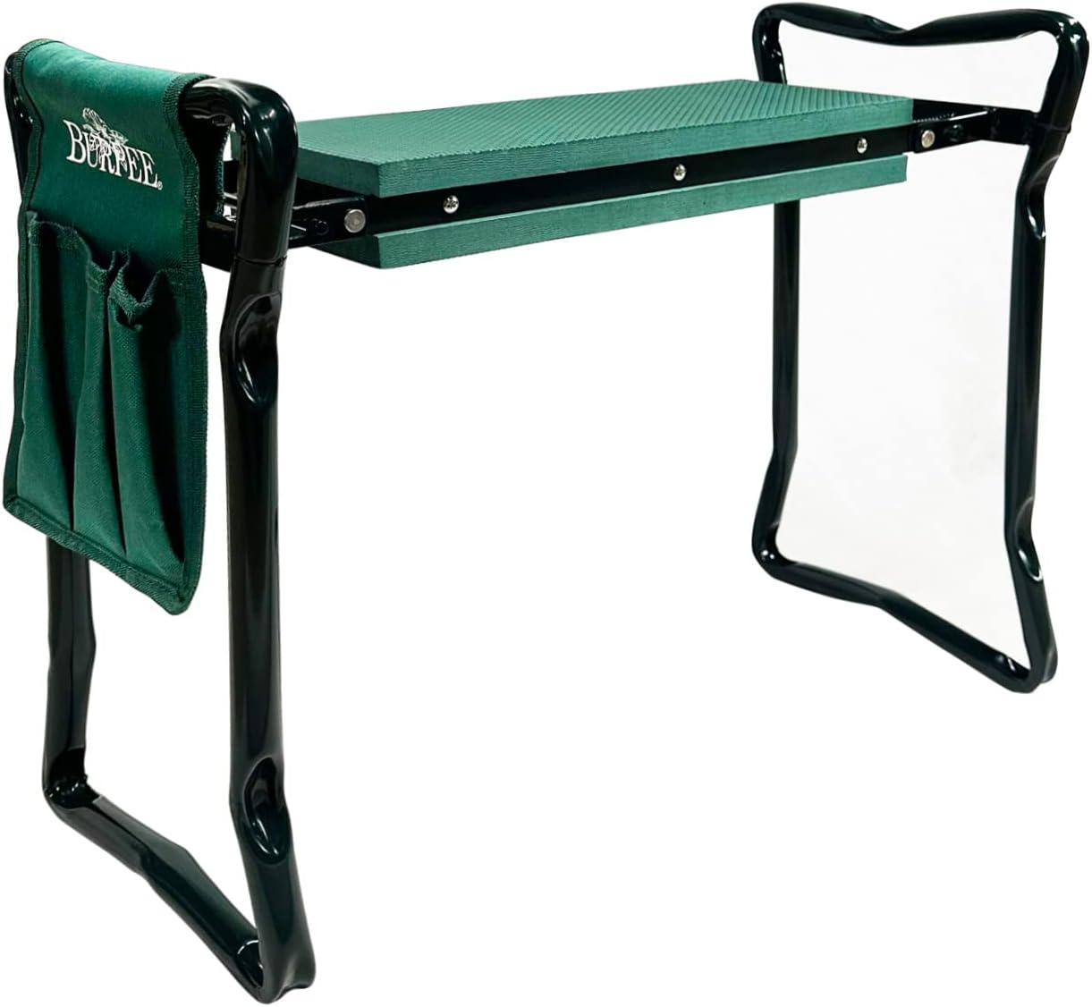 Burpee Multi-Function Garden Kneeler Seat with Padded Cushion and Detachable Tool Bag, Versatile Garden Stool with Foldable Frame