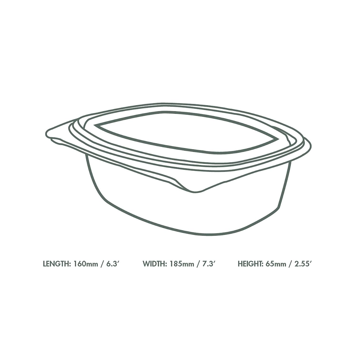 Vegware Compostable 32oz Hinged Clear Deli Containers, Case of 200, PLA Plastic Meal Prep, To Go Box With Lid, Made from PLA, A Renewable Material Made from Plants, Tight Seal for Freshness
