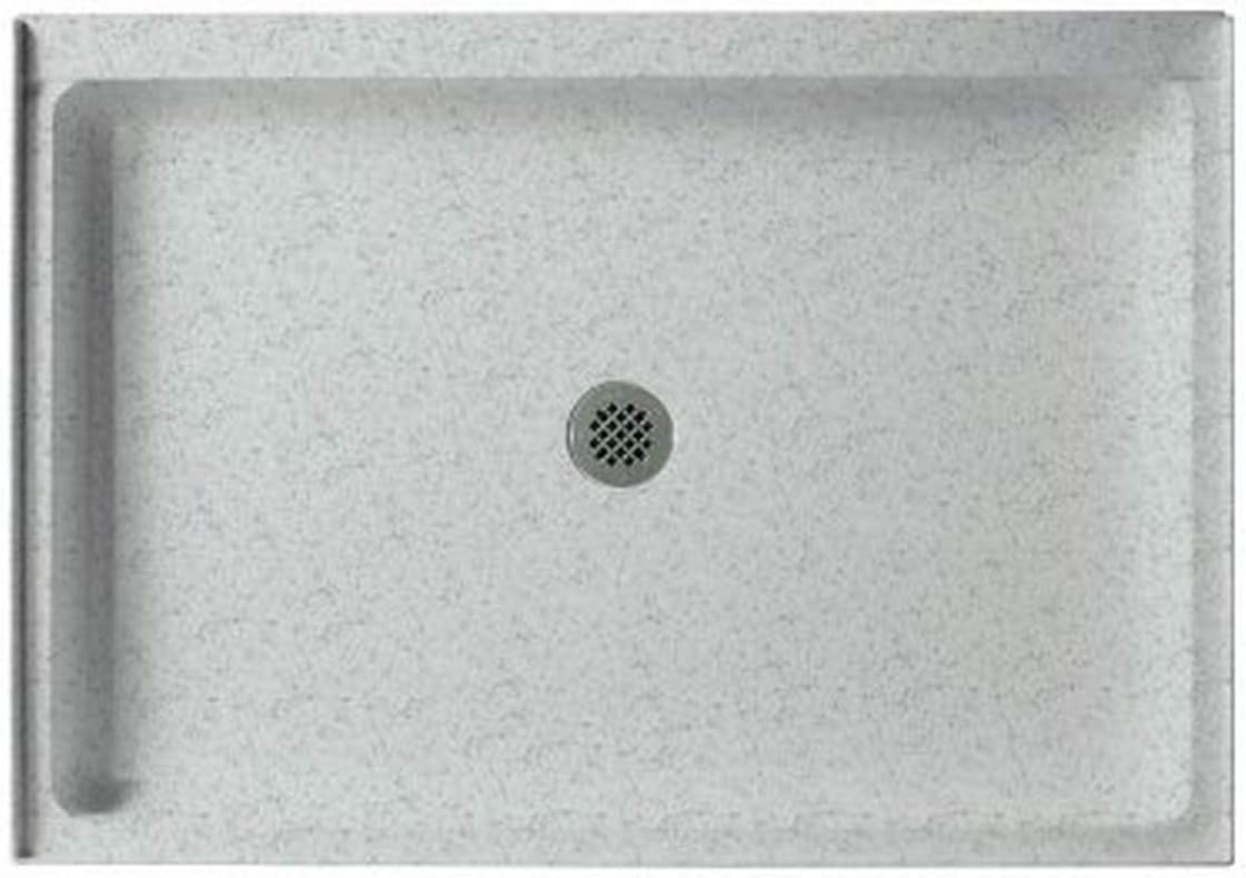 Swan SF03454MD.011 54-in L x 34-in W x 5.5-in H Solid Surface Shower Base, Tahiti White