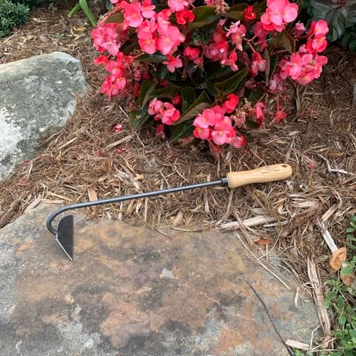 Dewit Dutch Hand Hoe – Right Hand | 18″ Total Length Hand-Forged Boron Steel Garden Hoe with Ash Hardwood Handle