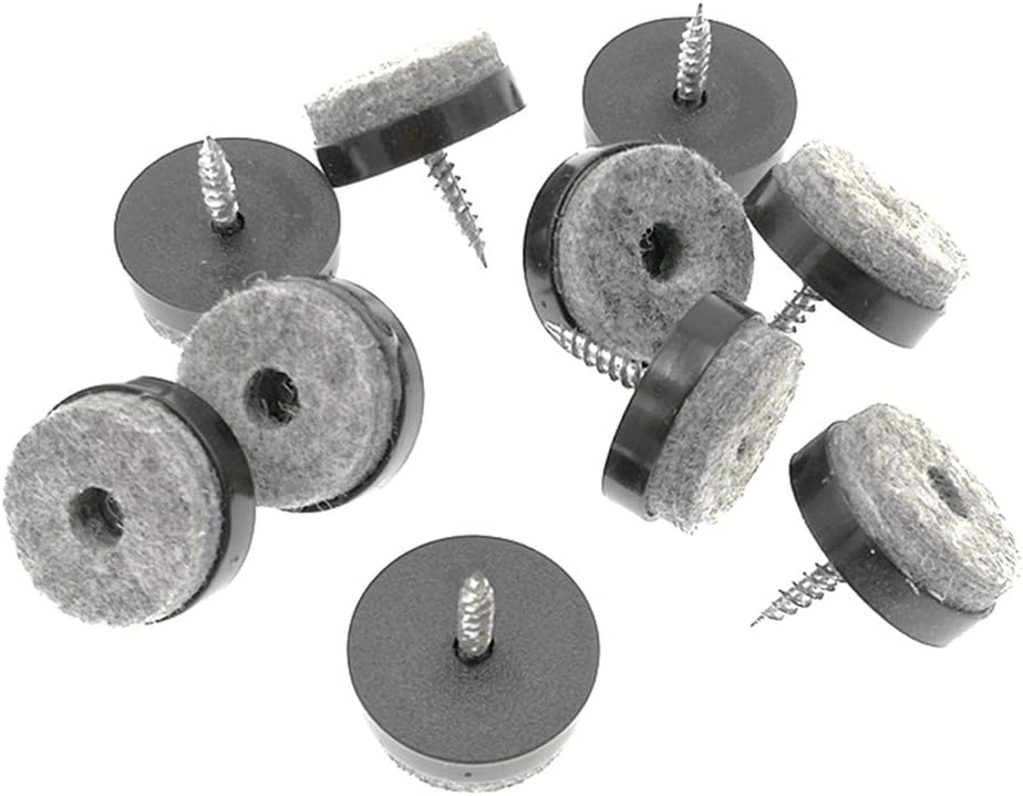 40pcs Screw-on Furniture Felt Pad Chair Glide Slider Hardwood Floor Protector for Wooden Leg Feet of Chair Table Furniture(Φ20mm or 0.8";Brown)