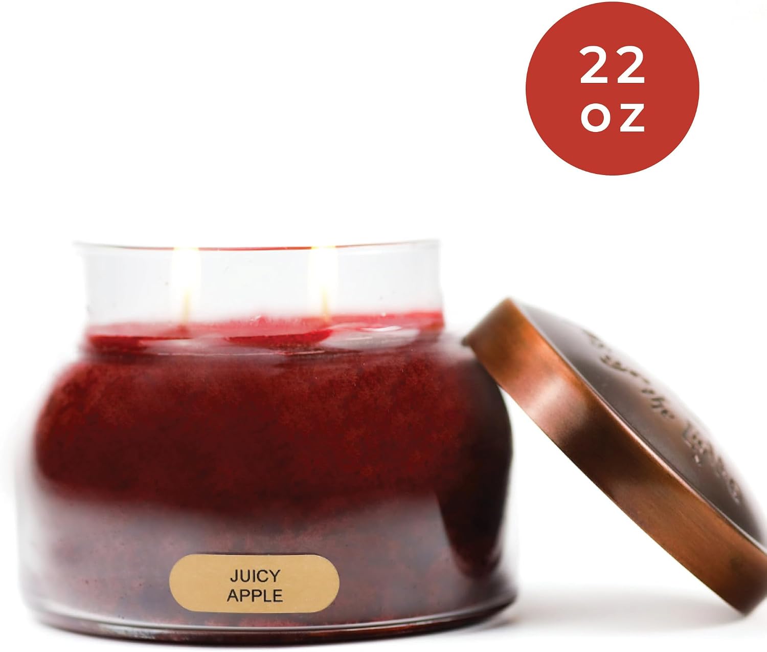 A Cheerful Giver - Juicy Apple - 34oz Papa Scented Candle Jar with Lid - Keepers of the Light - 155 Hours of Burn Time, Gift for Women, Red | Long Lasting Aromatherapy Candle with up to 155 Hours of Burn Time - Gift Ready (34oz)
