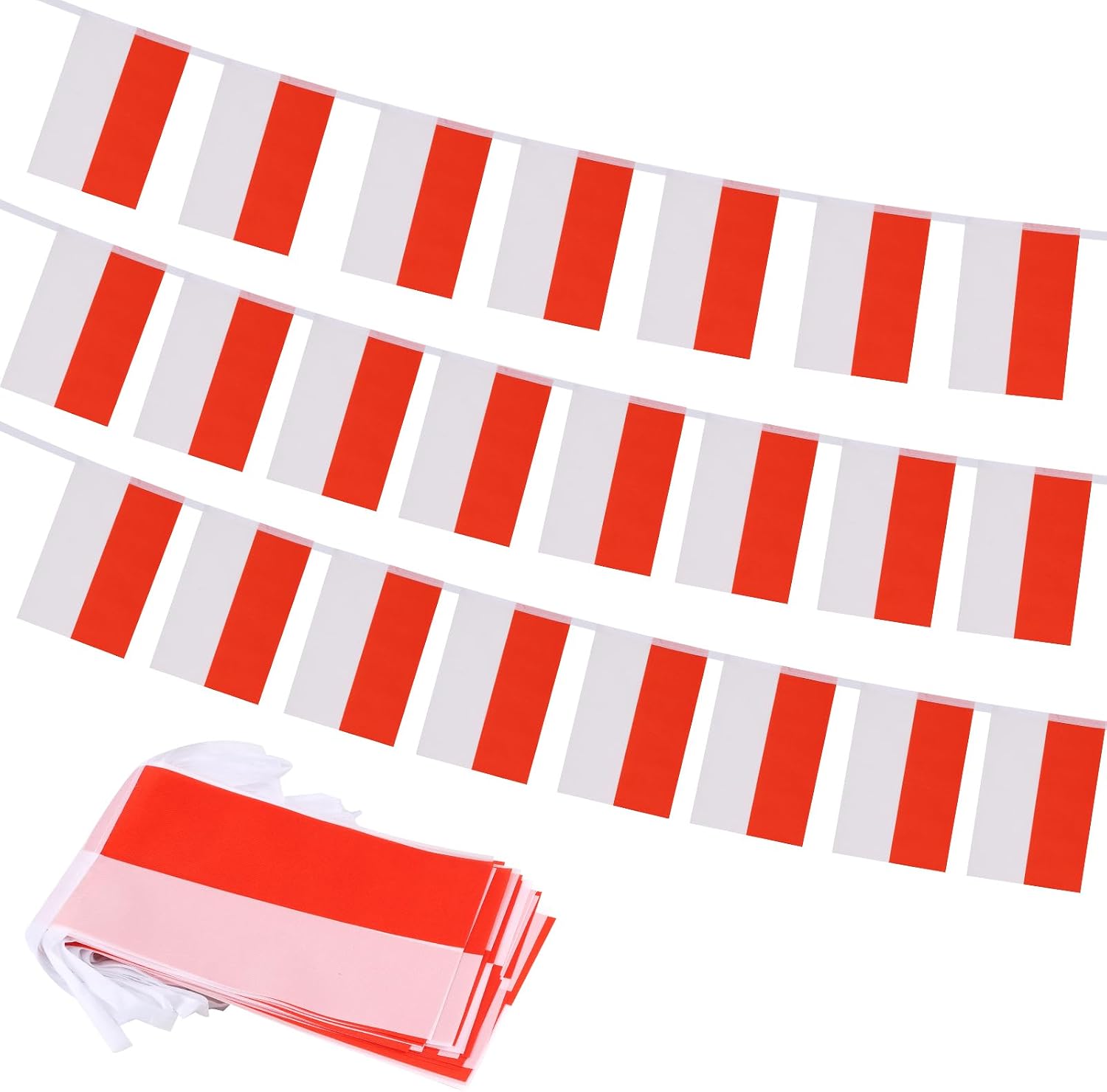 Nicaragua Flag Banner, Small Mini Nicaraguan Flags Patriotic Decoration for Party, Classroom, Sports Events, 33 Feet 30 Flags
