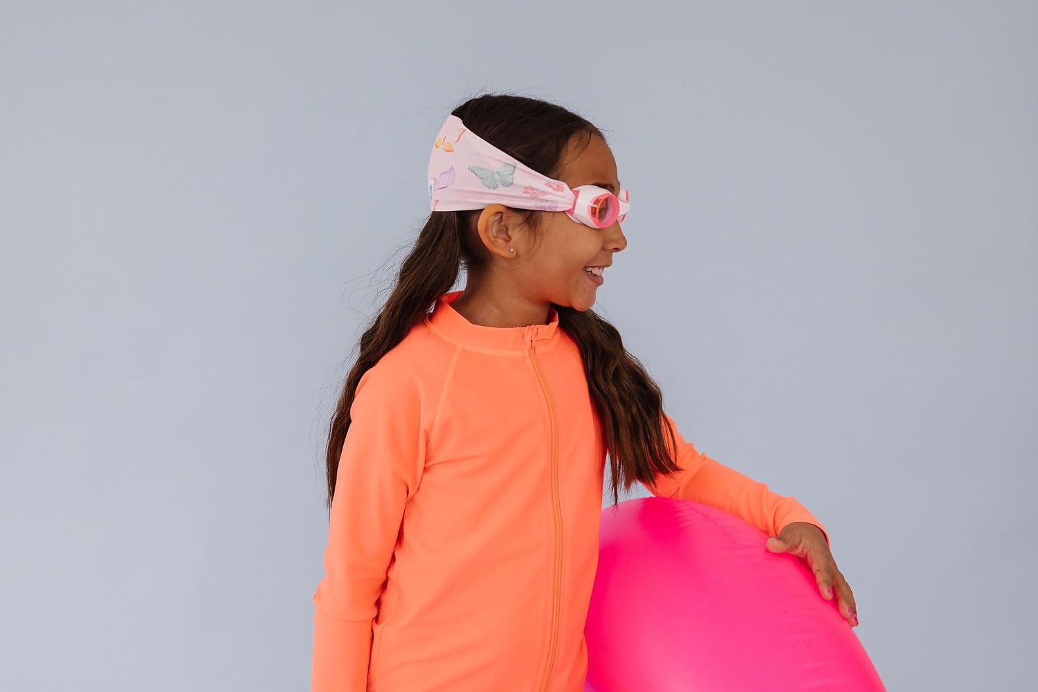 Splash Place SWIM GOGGLES with Fabric Strap - Adult & Kids Swim Goggles - PINKS & PURPLES