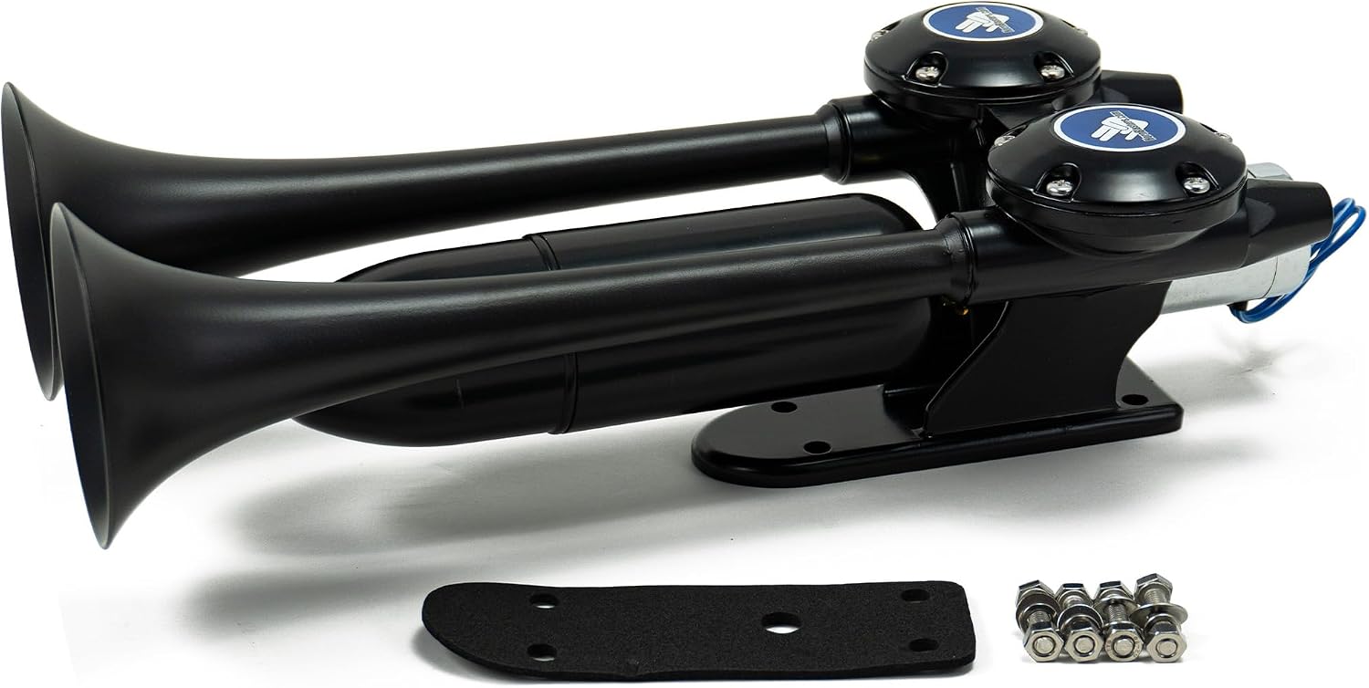 HornBlasters Super Echo 12/24 Volt Air Horn Only - 2 Trumpets - Unique Sound