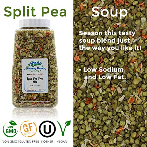 Harmony House Foods Split Pea Soup Mix - Air Dried Vegetables, Vegetarian, Vegan, Non-GMO, Great for Camping, Survival, Hiking, and Backpacking