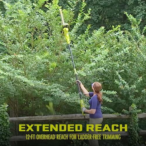 Sun Joe 4.5-Amp Electric Pole Hedge Trimmer, Multi-Angle Telescopic Garden Cutter, 19-Inch