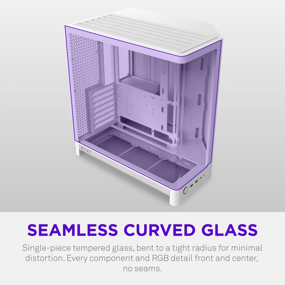 NZXT H6 - Compact Dual-Chamber ATX PC Case - White | Dual-chamber ATX case supporting up to 10 120mm fans and 360mm radiators, with back-connect motherboard compatibility.