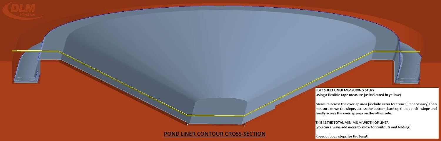USA Pond Products' - 25x30 Blue Pond Liner-25'W x 30'L (7.62m x 9.14m) in 30-mil Blue PVC (0.75mm)-Fish/Plant Friendly for Koi Ponds
