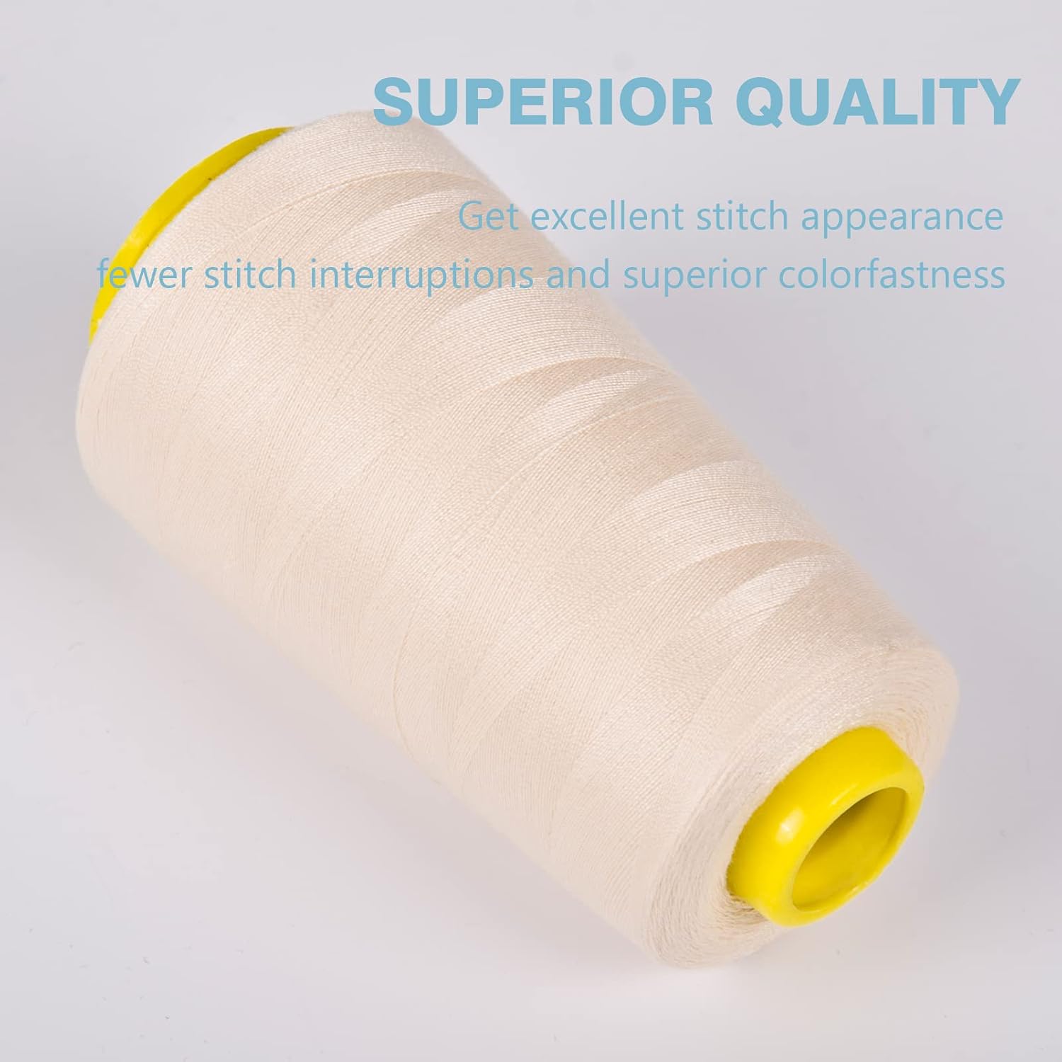 Black Serger Thread, All-Purpose Thread for Sewing, Polyester, 4 Cones of 3000 Yards Each Spool for Sewing Machine